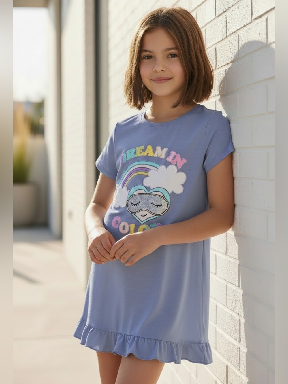 Sweet and sassy girls, colorful nightgown size 12